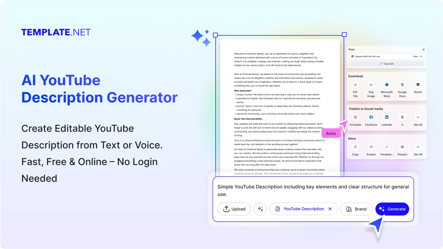Free AI YouTube Description Generator, Free YouTube Description Maker Online